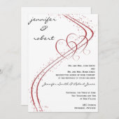 Twee harten als één uitnodiging (Voorkant / Achterkant)