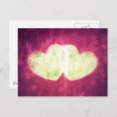 Twee harten briefkaart (Voorkant / Achterkant)