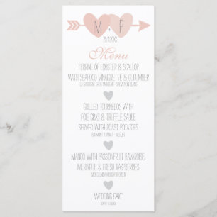 Twee harten bruiloft menu