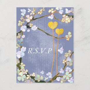Twee harten: bruiloft RSVP Briefkaarten