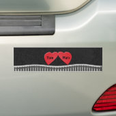 Twee harten Bumpersticker (Op auto)