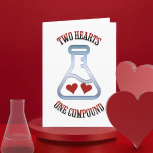 Twee harten Chemie Valentijnsdagkaart Feestdagen Kaart
