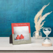 Twee harten Colorblock Valentijnsdag Fotoplaat (Insitu)