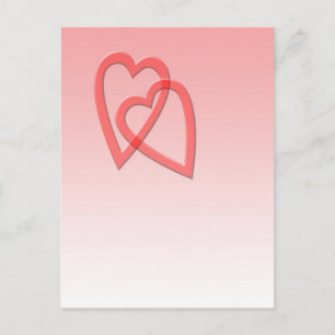 Twee harten die als één zijn toegetreden briefkaart