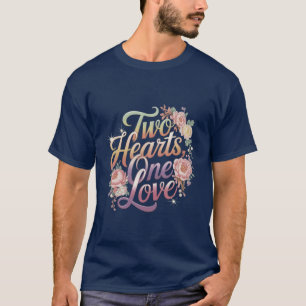 Twee harten, een liefde T-shirt