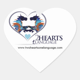 Twee harten één taal hart sticker