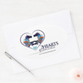 Twee harten één taal ovale sticker (Envelop)