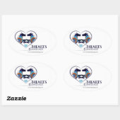 Twee harten één taal ovale sticker (Vel)