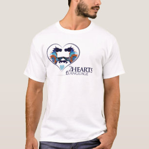 Twee harten één taal t-shirt
