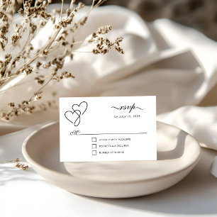 Twee harten Elegant Script RSVP