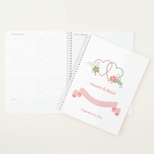 Twee harten gepersonaliseerde bruiloft datum planner