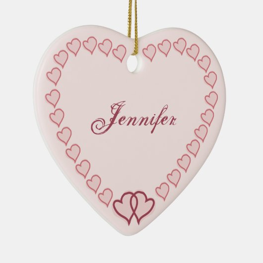 Twee harten getwineerd keramisch ornament (Rechts)