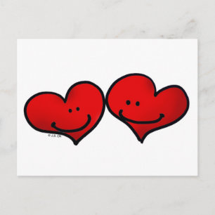 Twee harten in briefkaart