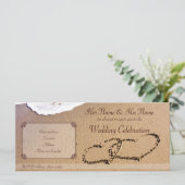 Twee harten in de zand (Staand voorkant)