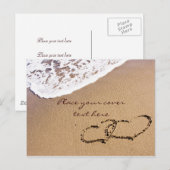Twee harten in de zand briefkaart (Voorkant / Achterkant)