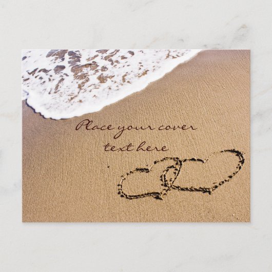 Twee harten in de zand briefkaart (Voorkant)