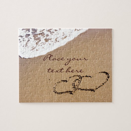 Twee harten in de zand legpuzzel (Horizontaal)