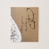 Twee harten in de zand legpuzzel (Verticaal)