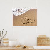 Twee harten in de zand poster (Keuken)