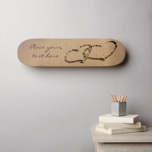 Twee harten in de zand skateboard (Muurkunst (Horizontaal))