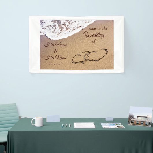 Twee harten in de zand spandoek (Beurs)