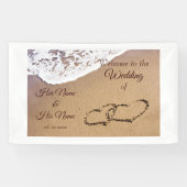 Twee harten in de zand spandoek (Horizontaal)