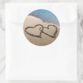 Twee harten in de zand Stickers (Tas)
