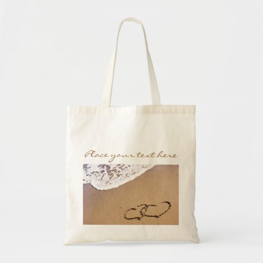 Twee harten in de zand tote bag (Voorkant)