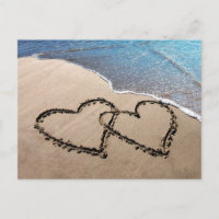 Twee harten in het Sand Beach Briefkaart
