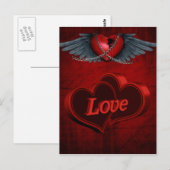 Twee harten in liefde briefkaart (Voorkant / Achterkant)