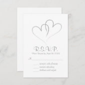 Twee harten intertwond Wedding RSVP-kaart RSVP Kaartje (Voorkant / Achterkant)