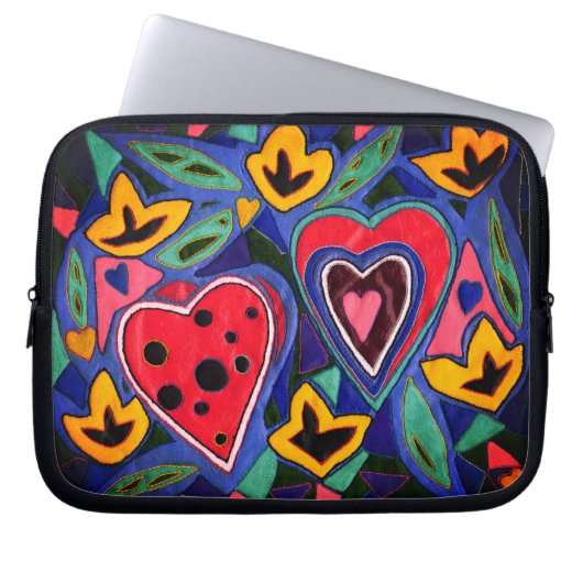 Twee harten laptop sleeve (Voorkant)