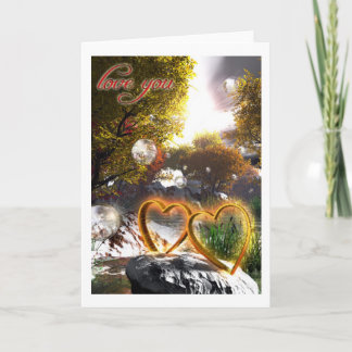 Twee harten "Love You" Kaart