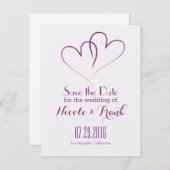 Twee harten met elkaar verweven Save the Date -Paa Aankondigingskaart (Voorkant / Achterkant)