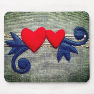Twee harten muismat