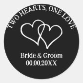 Twee harten Op liefde dubbel hart bruiloft sticker (Voorkant)