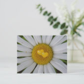 Twee harten op marguerite briefkaart (Staand voorkant)