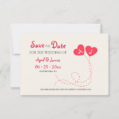 Twee harten redden de aankondiging van de datum (Voorkant)