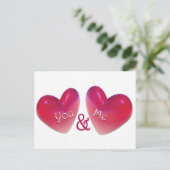 Twee harten Romantisch Briefkaart (Staand voorkant)