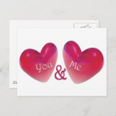 Twee harten Romantisch Briefkaart (Voorkant / Achterkant)