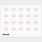 Twee harten ronde sticker (Vel)