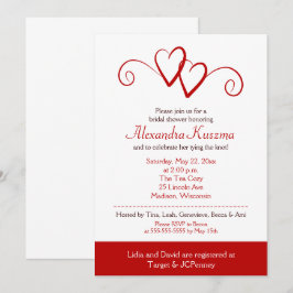 Twee harten roodbruin-hartenbroodjes kaart