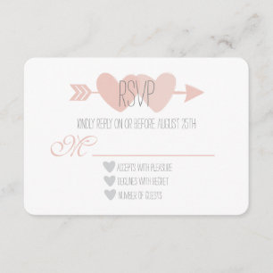 Twee harten RSVP Kaartje