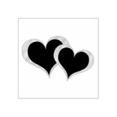 Twee harten 	rubberstempel (Afrduk)