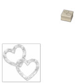 Twee harten 	rubberstempel (Gestempeld)