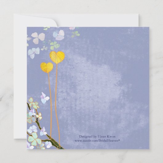 Twee harten Rustic Blue Wedding Save the Date (Achterkant)