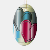 twee harten samen en heldere kleuren keramisch ornament (Rechts)