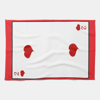 Twee harten spelen Kaart keukenhanddoek