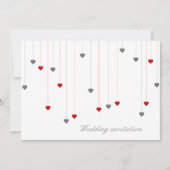 Twee harten trouwuitnodiging kaart (Voorkant)