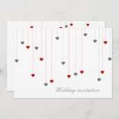 Twee harten trouwuitnodiging kaart (Voorkant / Achterkant)